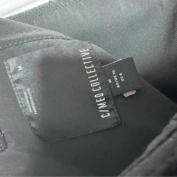 C/ MEO Collective Black Strapless Side Slit Plaid Refresh Cocktail Dress Size M - Picture 6 of 12